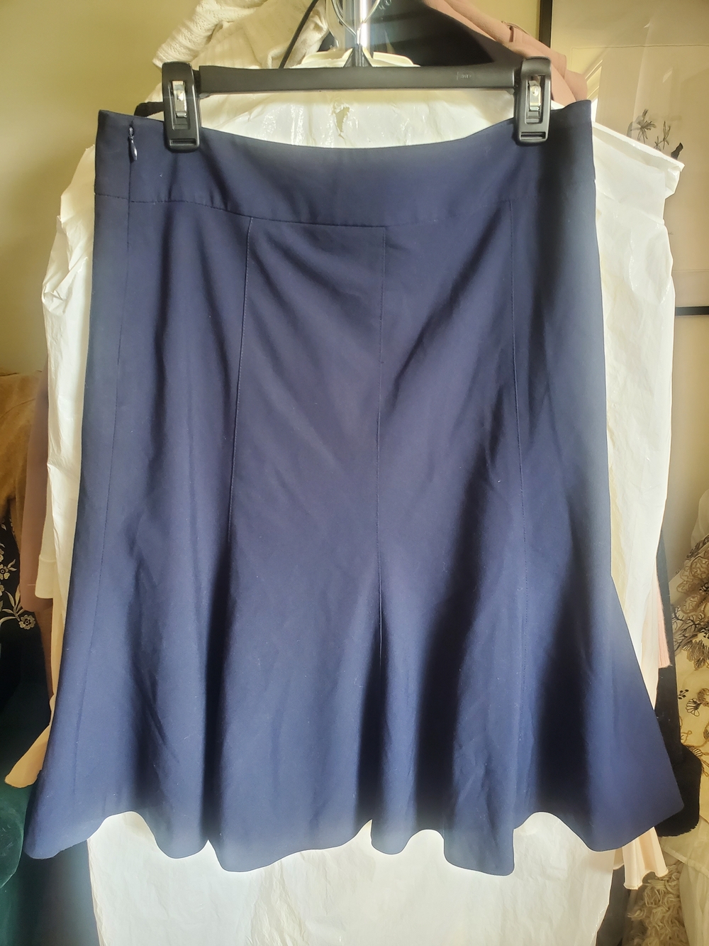 Context Navy A-Line Skirt with Subtle Flare
